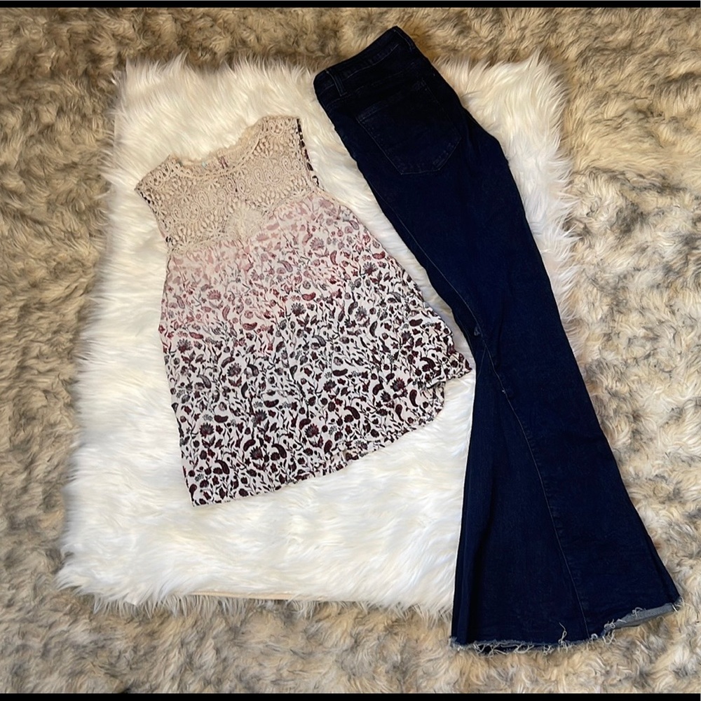 Lace Mock Neck Blouse